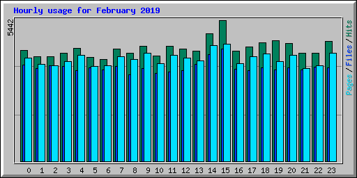 Hourly usage for February 2019