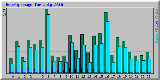 Hourly usage for July 2019