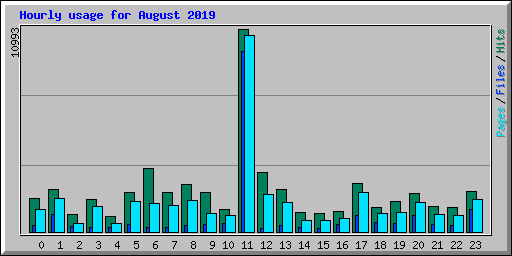 Hourly usage for August 2019