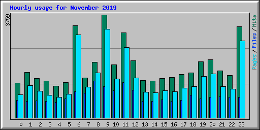 Hourly usage for November 2019