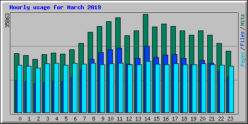 Hourly usage for March 2019