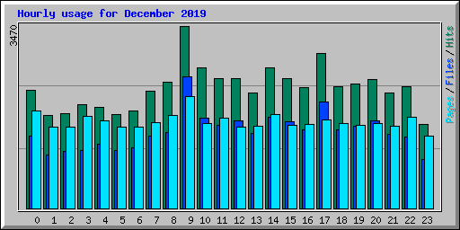 Hourly usage for December 2019
